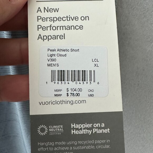 Vuori Shorts Mens M, XL Gray Peak Athletic v390 Activewear - Picture 6 of 14